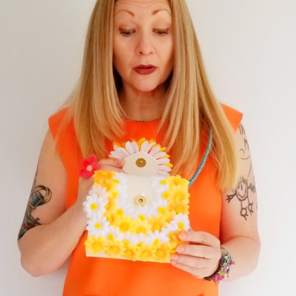 Refashioned Faux Flower Crossbody Bag - Picture 6 of 7